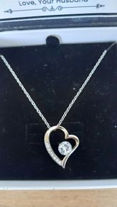 Silver heart necklace - To my gorgeous wife