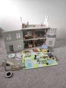Wooden Dolls House with accessories