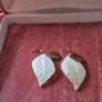 Vintage Mother of Pearl leaf earrings Image 5