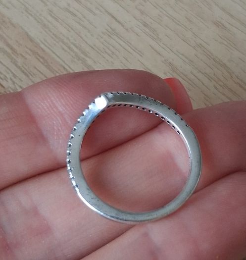 Pandora Sparkling Wishbone silver ring size 54