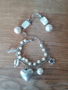 Pearl bracelet earrings cultured pearl Costume jewellery