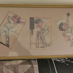 Framed Vintage Cricket caricatures