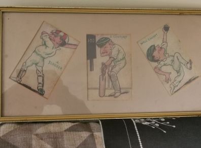Framed Vintage Cricket caricatures