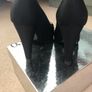Black material shoe with beaded front Image 3