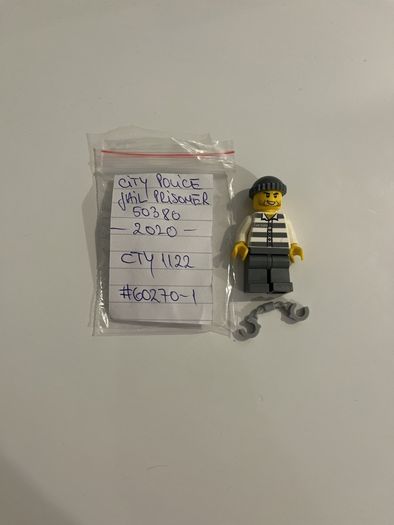 Lego City Police Jail Prisoner minifigure