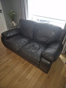 3 & 2 seater black sofa