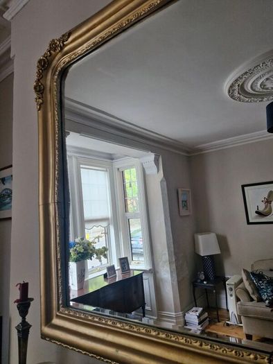 Large Ornate Gold Fireplace Mirror Vintage Style 130cm