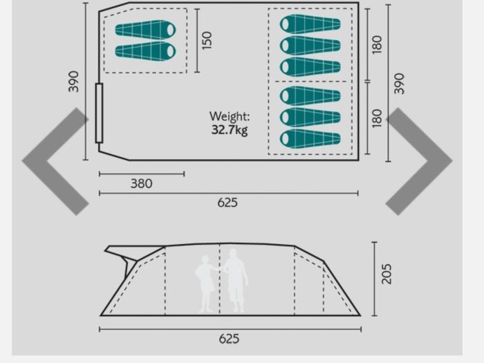 Air/ Inflatable tent Royal Rockhampton 6 + 2