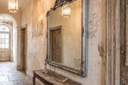 Large slightly distressed silver leaf mirror