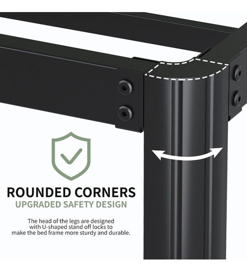 3ft Single Bed Frames with Rounded Corner Legs, Heavy Duty Metal Bed Frame Single with Steel Slats Support, Single Bed 36 cm High, Noise Free, Easy Assembly Amazon's Choice