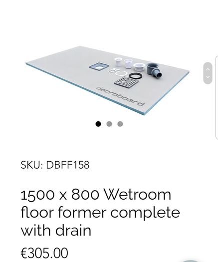 Wetroom floor former shower trays, Walk in shower tray