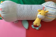 Long baby support roll pillow for tummy time &amp; side sleeping.