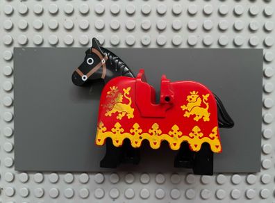 lego animal Horse Barding, Ruffled Edge with Yellow Lions Pattern
