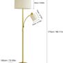 2 Head Mother and Child Standing Floor Lamp, 3000k Warm White, Gold Iron Reading Floor Lamps, Eye Care Floor Light for Living Rooms, Bedrooms, Office, Modern Pole Light with 2x LED E27 Bulbs Image 2