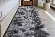 Rugs Living Room 80x160cm, Grey Runner rug for Bedroom, Washable Anti Slip Fluffy Rug Shaggy Soft Modern Floor Carpets Mat Beside Rugs for Kids Hallway Living Room