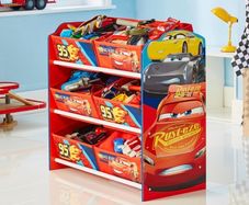 Disney Cars Kids Bedroom Storage Unit with 6 Bins