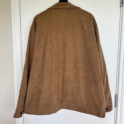 Mens 4XL Brown Corduroy Lined Trucker Jacket