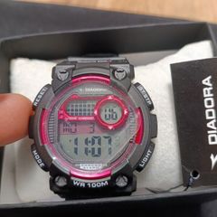 Diadora Mens Watch Cross Black Silicone Strap