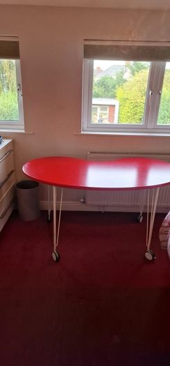 Red Desk on wheels