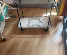 Marble and glass bar cart