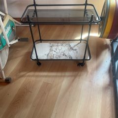 Marble and glass bar cart