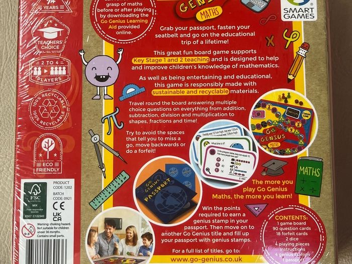 Go Genius Maths Board Game