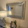 Luxury Crushed Diamond & Mirrored 3-Piece Entryway Set (Console Table, Mirror, Lamp Quick sale Image 3