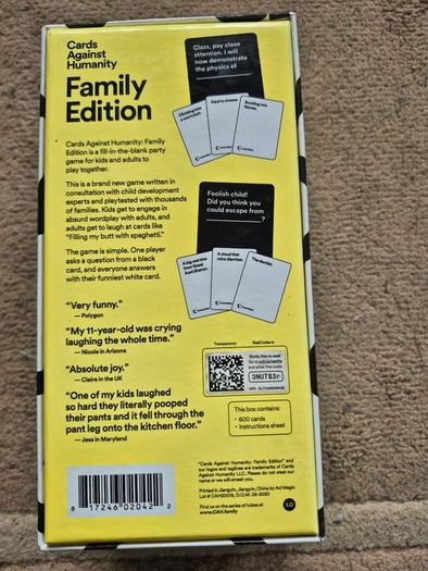 Cards against humanity family edition