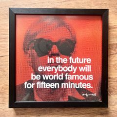 Framed pic Andy Warhol quote