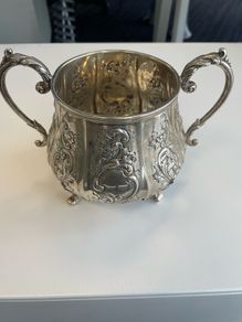 Antique Sterling Silver Sugar Bowl : Birmingham Hallmarked
