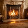 3 Panel Iron Fireplace Screen Image 2