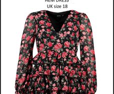 Chiffon Floral Tiered Hem Dress