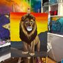 Lion Original Acrylic Painting Image 2