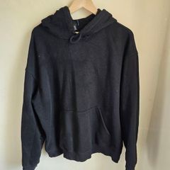 H&M Black Hoodie Mens XL Oversized Pullover