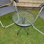 Set of x2 Garden Chairs and x2 Small Glass Top Tables Image 10