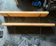 2 Rustic wooden wall shelves