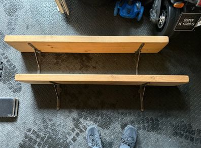 2 Rustic wooden wall shelves