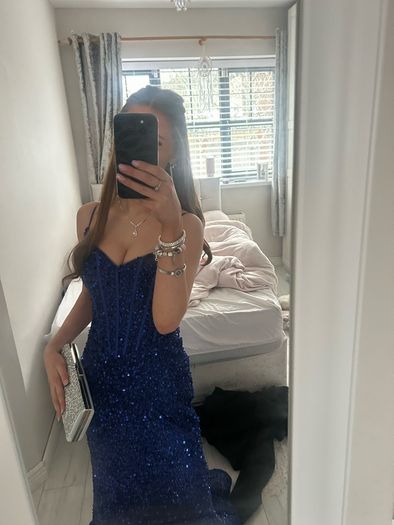sparkly royal blue debs or ty ball dress