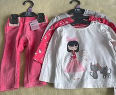 Mothercare baby cotton tops & leggins age 6-9monthe