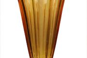 Art Deco Amber Glass Fan Vase 1930s