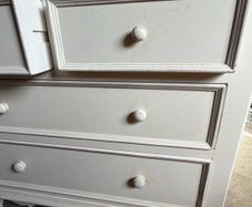 Solid wood chest of drawers and mirror