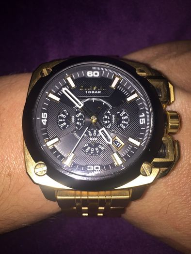Diesel Men'Gold Tone Watch damaged