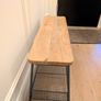 Wooden Bench with Basket Storage Image 2
