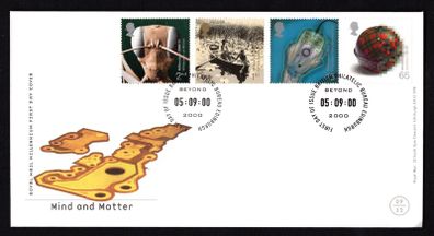 2000 Great Britain Millennium Projects 9th Series "Mind and Matter" Commemorative Stamps Royal Mail Addressed First Day Cover (FDC)