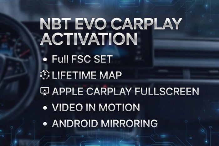 NBT EVO CarPlay Activation - Full FSC Set,Lifetime