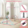 Adjustable Kids Gymnastics Bar with Rings - Folding Horizontal Training Kip Bar, 5 Height Levels, Non-Slip Base & Floor Rings, Indoor/Outdoor Gym Equipment for Children Image 3