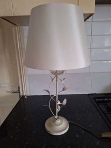 Lovely cream metal table lamp