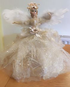 Angel Christmas Tree Topper, Tree Topper Angel Figurine Ornament, Christmas Tree