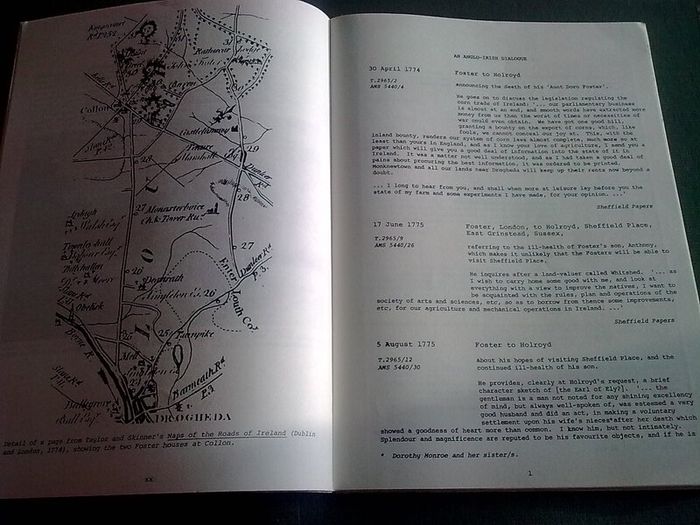 Calendar of correspondence John Foster & Lord Sheffield 1774-1821 Ireland Irish