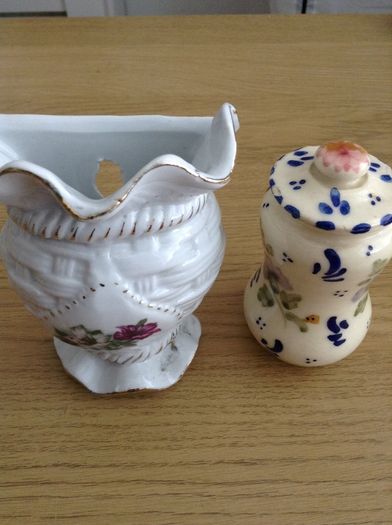 Two miniature vases/ ornaments